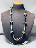 Very Rare Vintage Native American Navajo Chunky Royston Turquoise Sterling Silver Necklace-Nativo Arts