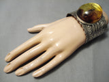 Huge Native American Scorpion Sterling Silver Sunray Bracelet Cuff-Nativo Arts