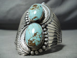 One Of The Best Vintage Native American Navajo #8 Turquoise Sterling Silver Bracelet Old-Nativo Arts
