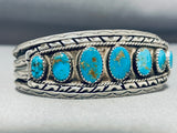 Unforgettable Vintage Native American Navajo Kingman Turquoise Sterling Silver Bracelet-Nativo Arts