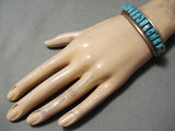 Stunning Vintage Native American Navajo Sleeping Beauty Turquoise Sterling Silver Bracelet-Nativo Arts