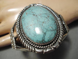 Opulent Vintage Native American Navajo Carico Lake Turquoise Sterling Silver Bracelet-Nativo Arts