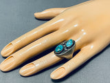 Magnificent Vintage Native American Navajo Kingman Turquoise Sterling Silver Ring-Nativo Arts
