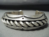 Native American One Of The Best Ever Orville Tsinnie (d.) Sterling Silver Wire Bracelet-Nativo Arts