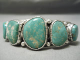 Chunky Royston Turquoise Sterling Silver Vintage Native American Navajo Bracelet-Nativo Arts