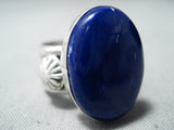 Stunning Navajo Lapis Sterling Silver Ring Native American Old-Nativo Arts