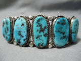 Incredible Vintage Native American Navajo Huge Oval Turquoise Sterling Silver Bracelet Old-Nativo Arts