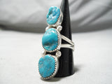 Incredible Vintage Native American Navajo Turquoise Sterling Silver Ring Old-Nativo Arts