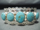 Signed San Felipe Native American Turquoise Sterling Silver Bracelet-Nativo Arts