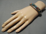 Stunning Vintage Native American Navajo Wil Benally Convex Sterling Silver Turquoise Bracelet-Nativo Arts
