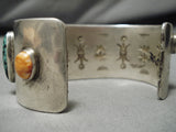 Native American Important Vintage Santo Domingo Jimmy Calabaza Turquoise Silver Bracelet-Nativo Arts