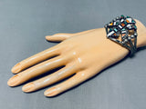 Early Authentic Vintage Native American Zuni Turquoise Knifewing Sterling Silver Bracelet-Nativo Arts