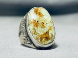 Heavy Rare Turquoise Vintage Native American Navajo Royston Sterling Silver Ring-Nativo Arts