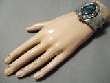 Important Vintage Native American Navajo Henry Yazzie Bisbee Turquoise Sterling Silver Bracelet-Nativo Arts