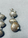 Tremendous Vintage Native American Navajo Sterling Silver Earrings-Nativo Arts