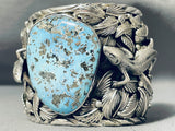 Native American 230 Gram Heavy Huge Lizard Turquoise Sterling Silver Bracelet-Nativo Arts