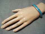Superior Zuni Kingman Turquoise Sterling Silver Bracelet Native American-Nativo Arts