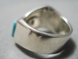 Exquisite Vintage Navajo Turquoise Sterling Silver Ring Native American-Nativo Arts