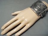 Tremendous Native American Navajo Sterling Silver Bracelet Signed-Nativo Arts