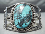 Jaw Dropping Vintage Native American Navajo Turquoise Sterling Silver Bracelet Old-Nativo Arts
