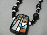 Native American Important Chris Nieto Santo Domingo Sterling Silver Turquoise Inlay Necklace-Nativo Arts
