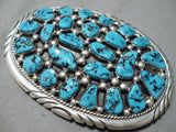 Newsworthy Vintage Native American Navajo Turquoise Sterling Silver Buckle Old-Nativo Arts