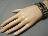 Important Vintage Native American Zuni Early Don Dewa Turquoise Sterling Silver Bracelet Old-Nativo Arts