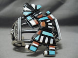 One Of The Best Native American Navajo Turquoise Kachina Inlay Sterling Silver Bracelet-Nativo Arts