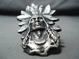 Outstanding Heavy San Felipe Sterling Silver Chief Ring-Nativo Arts