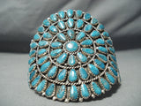 Tso Navajo Turquoise Sterling Silver Bracelet Native American-Nativo Arts