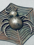 Native American One Of The Most Unique Vintage Southwestern Spider Sterling Silve Rpin-Nativo Arts