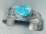 Tremendous Native American Navajo Turquoise Sterling Silver Bracelet Signed J. Piaso, Jr.-Nativo Arts