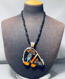 Extreme Inlay Huge Native American Navajo Turquoise Sterling Silver Necklace-Nativo Arts