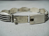 Eye-catching Vintage Navajo Sterling Silver Bracelet Native American Old-Nativo Arts