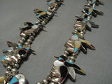 Squash Blossom Necklace- Vintage Zuni Native American Turquoise Old-Nativo Arts