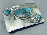 101 Grams Rare Vintage Native American Navajo 3 Kingman Turquoise Sterling Silver Huge Buckle-Nativo Arts