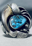 One Of The Best Ever Vintage Native American Navajo Turquoise Bear Sterling Silver Ring-Nativo Arts