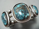 Old Morenci Vintage Native American Navajo Turquoise Sterling Silver Bracelet Jewelry-Nativo Arts
