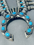 One Of The Best Native American Navajo Turquoise Sterling Silver Hogan Squash Blossom Necklace-Nativo Arts