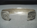 Beautiful Vintage Native American Navajo Concho Turquoise Sterling Silver Bracelet-Nativo Arts