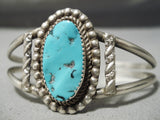 Amazing Vintage Native American Navajo Ray Buck Turquoise Sterling Silver Bracelet Old-Nativo Arts