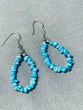 Special Native American Navajo Turquoise Sterling Silver Earrings-Nativo Arts