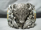 215 Gram Buffalo Native American Royston Turquoise Sterling Silver Bracelet-Nativo Arts