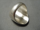Thick And Heavy!! Vintage Native American Navajo Zuni Turquoise Sterling Silver Pearl Ring Old-Nativo Arts