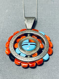 Native American Important Vintage Santo Domingo Turquoise Spiny Oyster Sterling Silver Necklace-Nativo Arts