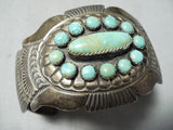 Heavy Patina Vintage Native American Navajo Royston Turquoise Sterling Silver Bracelet-Nativo Arts