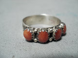 Special Navajo Coral Sterling Silver Ring Native American-Nativo Arts