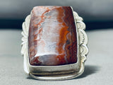 Grand Native American Navajo Agate Sterling Silver Huge Ring-Nativo Arts