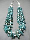 Chunky Huge Vintage Santo Domingo Native American Navajo Turquoise Sterling Silver Necklace-Nativo Arts