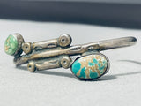 Superior Vintage Native American Navajo Damale Turquoise Sterling Silver Bracelet-Nativo Arts